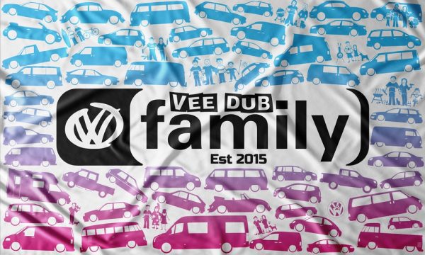 Vee Dub Family Flag All the Dubs (White)