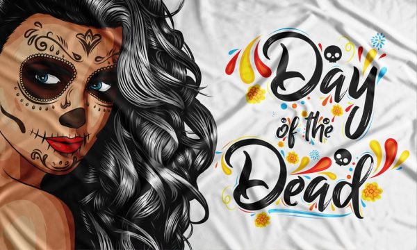 Day Of The Dead Candy Skull Girl Slogan