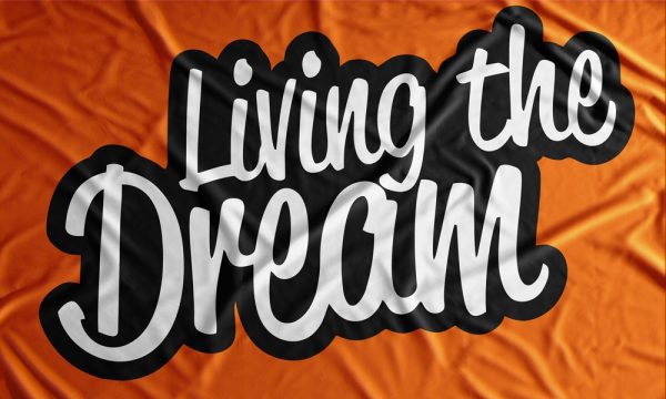 Living The Dream Orange Flag