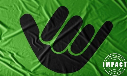 Shaka Wave Flag Green Black