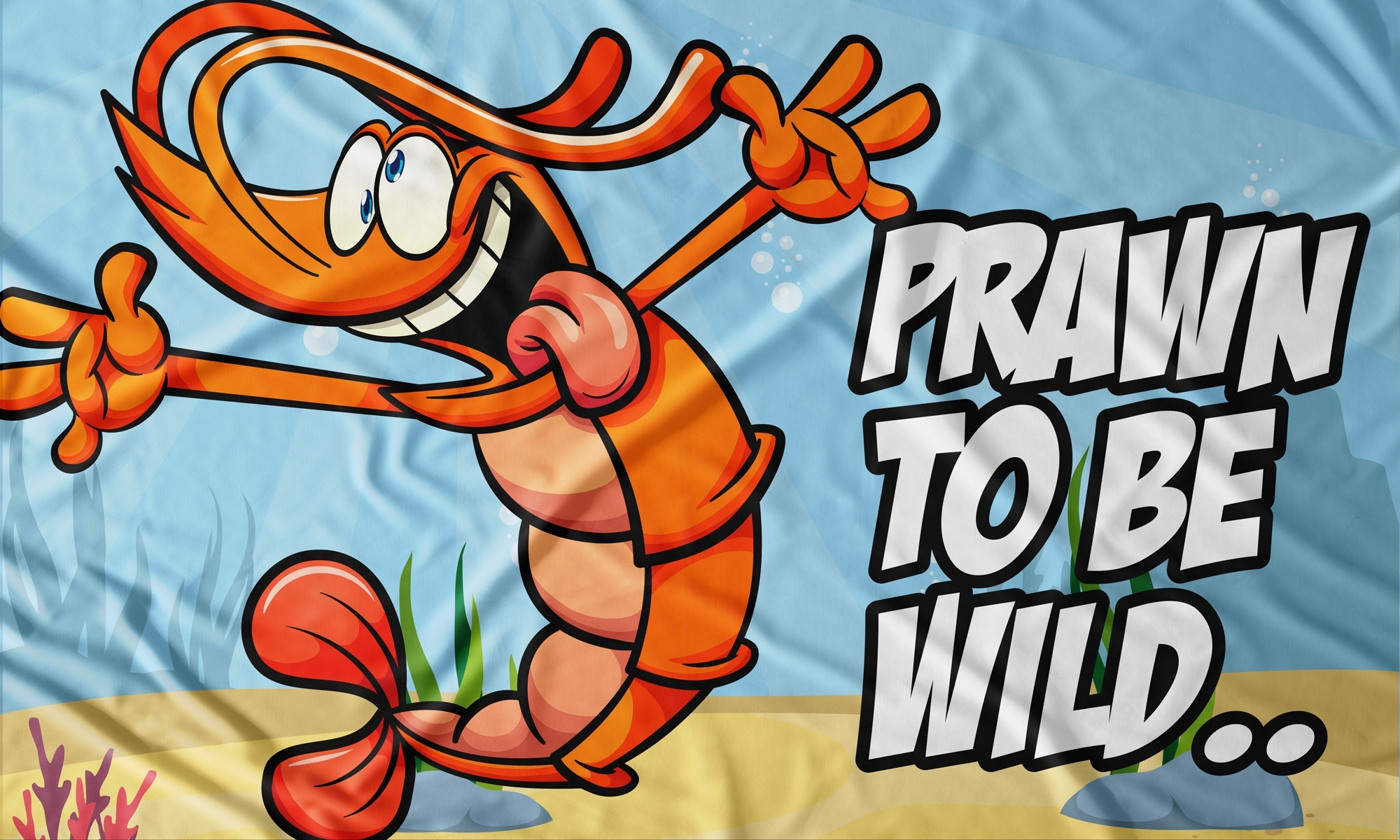 prawn-to-be-wild-funny-flag