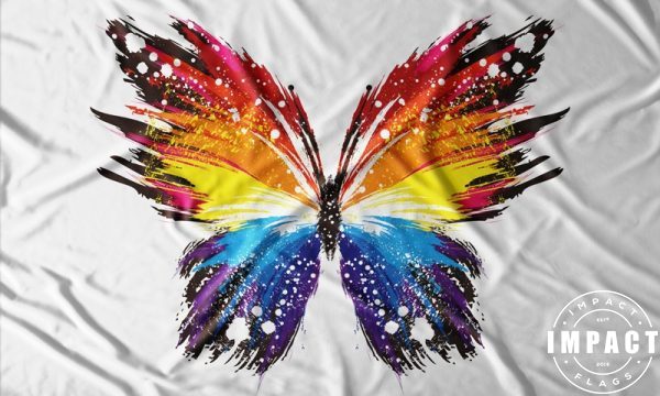 Watercolour Butterfly Flag