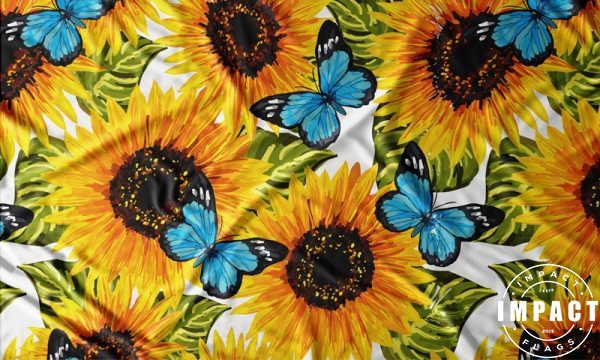 Sunflowers and Butterflies Ukraine Tribute flag
